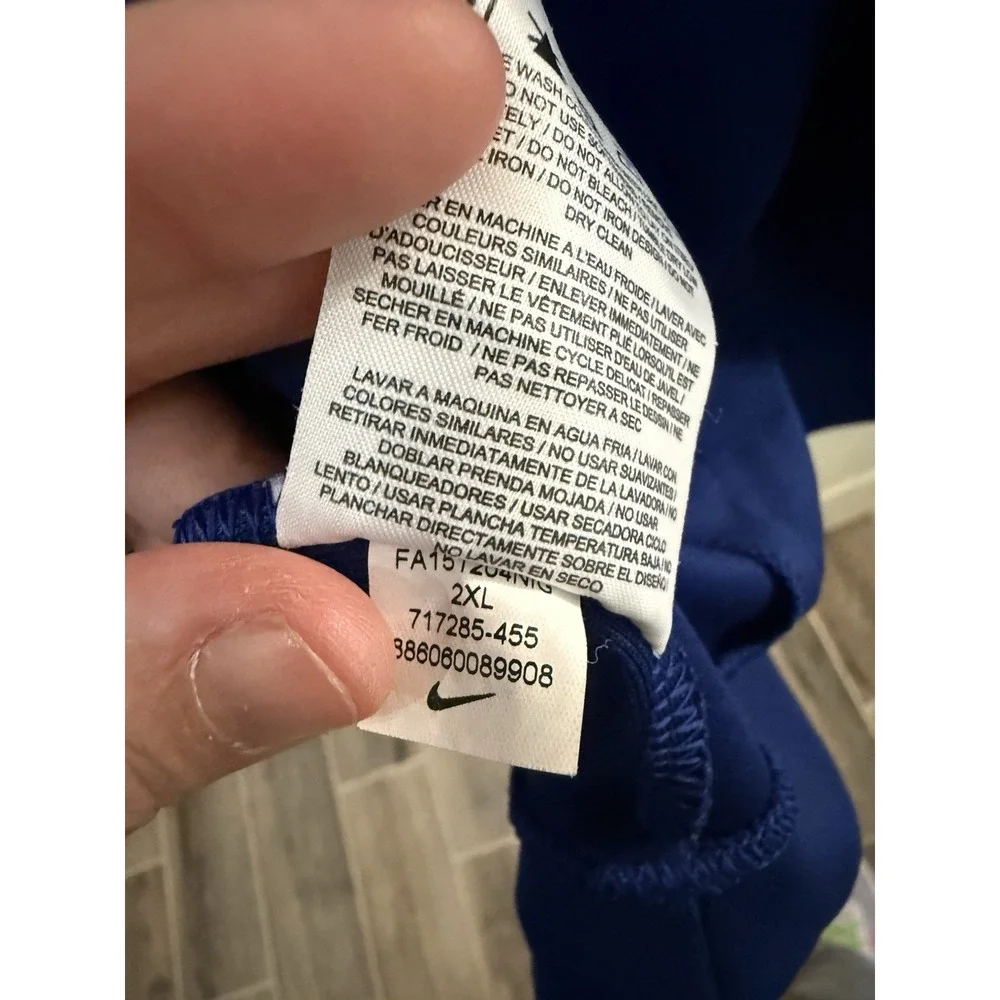 Nike Track Jacket Mens‎ Blue Striker Retro Mock Full Zip Neon Athletic XXL
